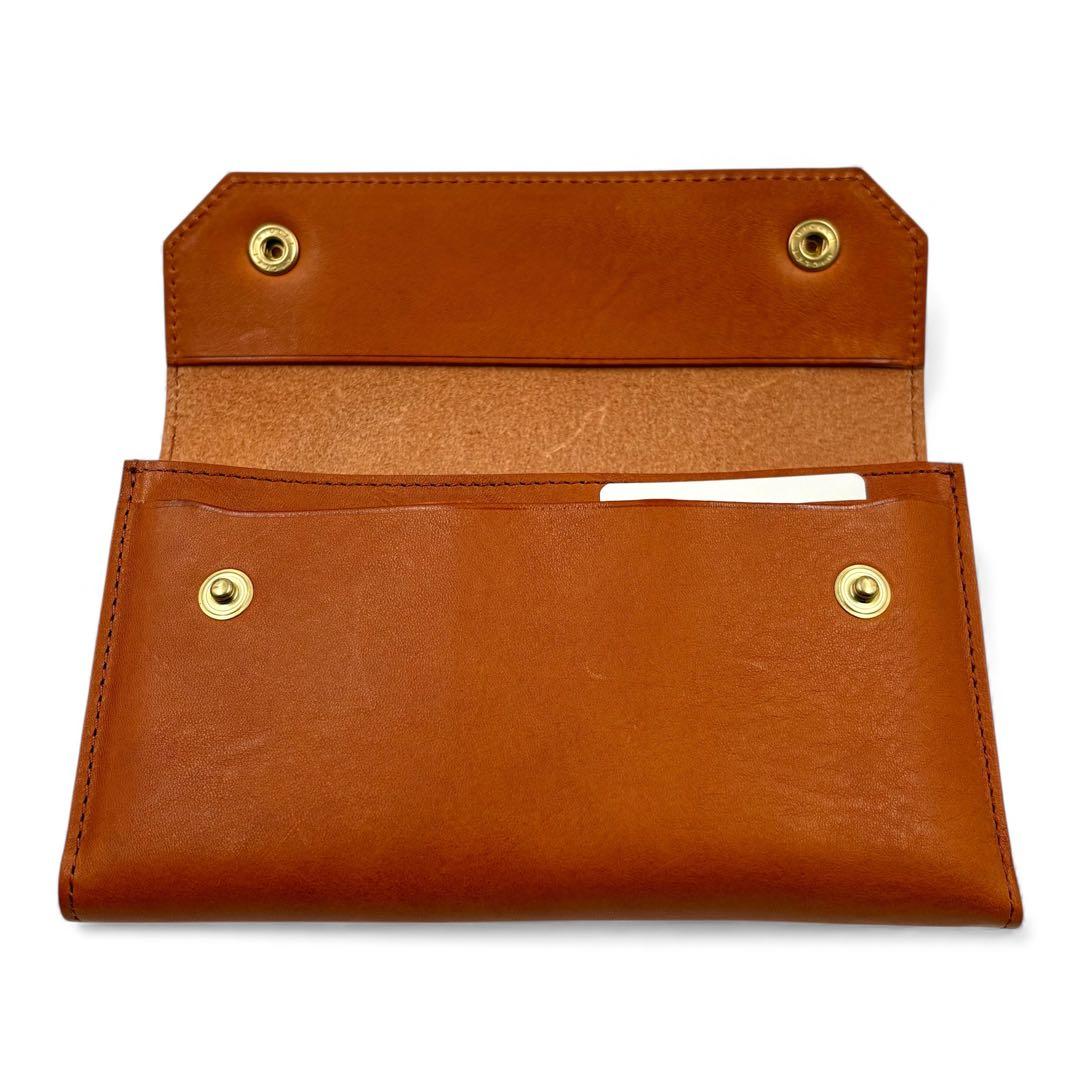 美品】 ビアベリー エステイト 長財布 ブラウン レザー スナップボタン