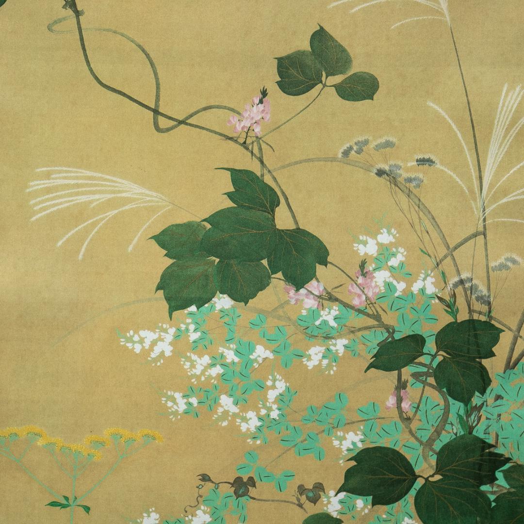 掛軸-1744 酒井抱一 七草図 印刷工芸作品 - メルカリ