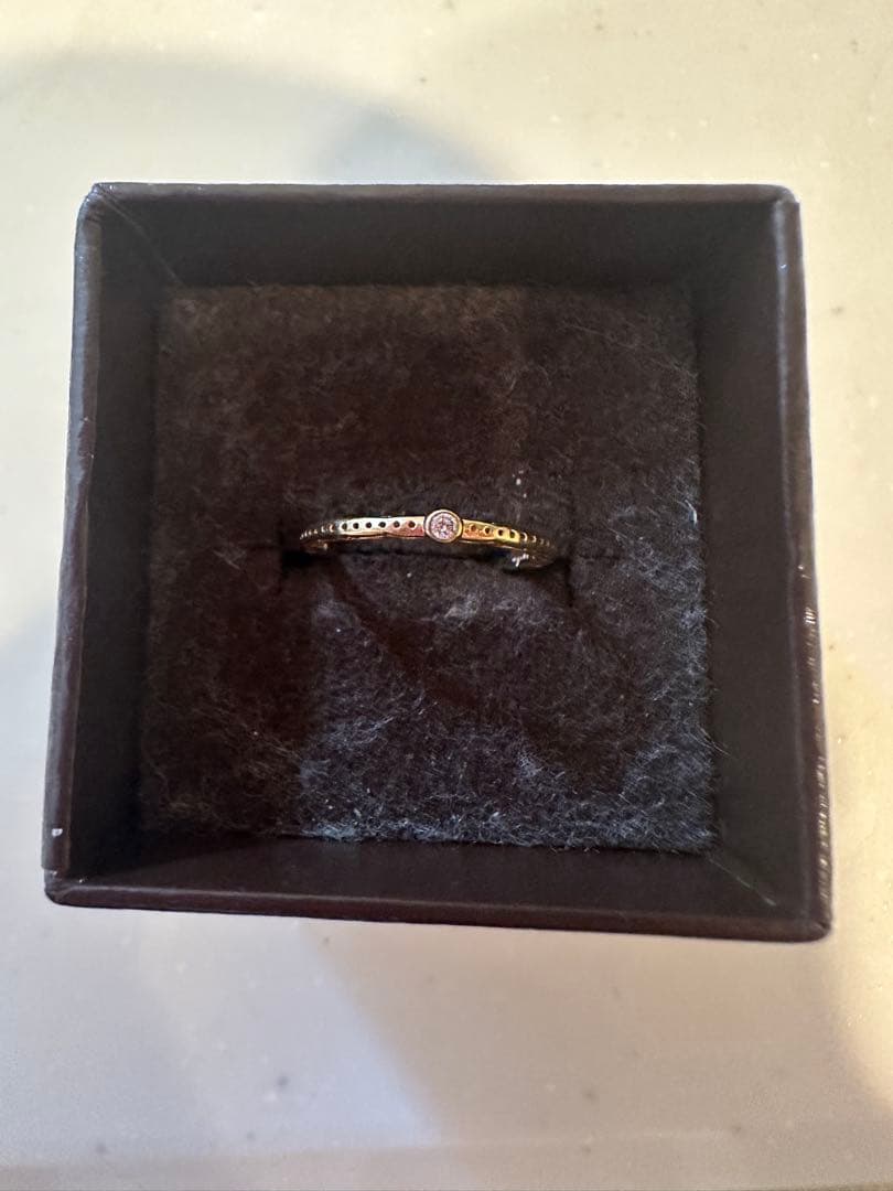 agete k10 一粒ダイヤ　小指リング　7号