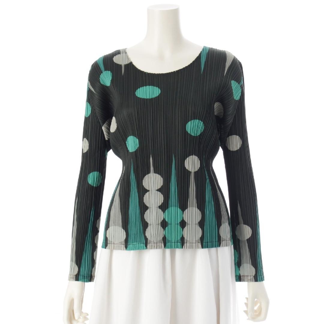 美品✨イッセイミヤケ トップス トップス ポリエステル グリーン M相当 0IC