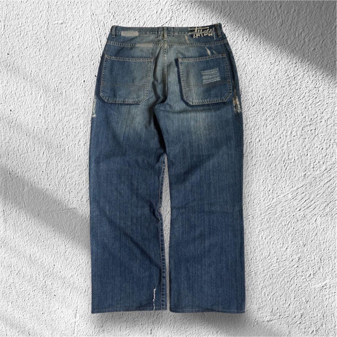 希少 00s old stussy ダブルニー リメイク デニム トルコ製 34 - メルカリ