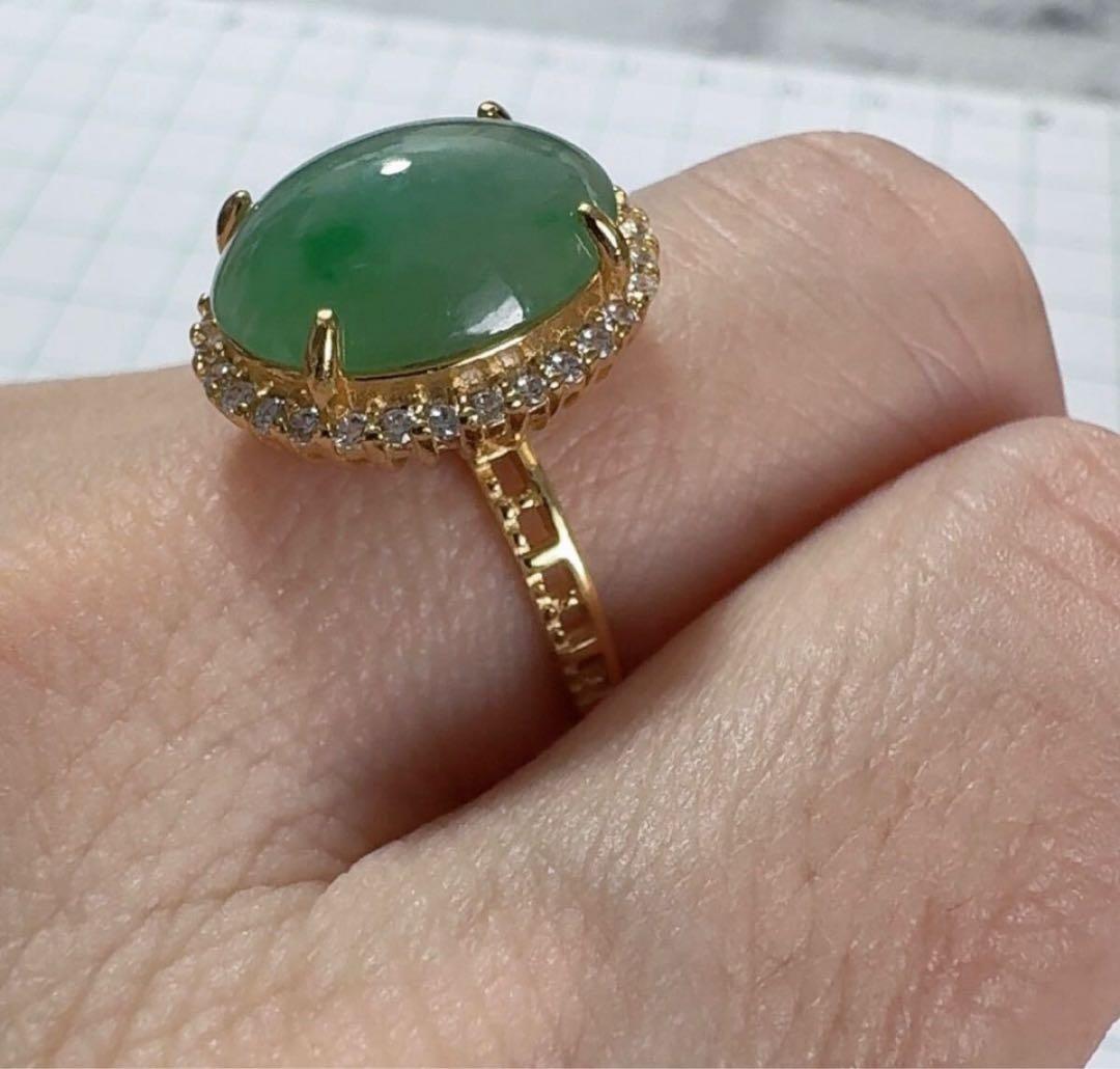 MY R2-0351 天然本翡翠《本物保証》 翡翠リング約14号 - メルカリ