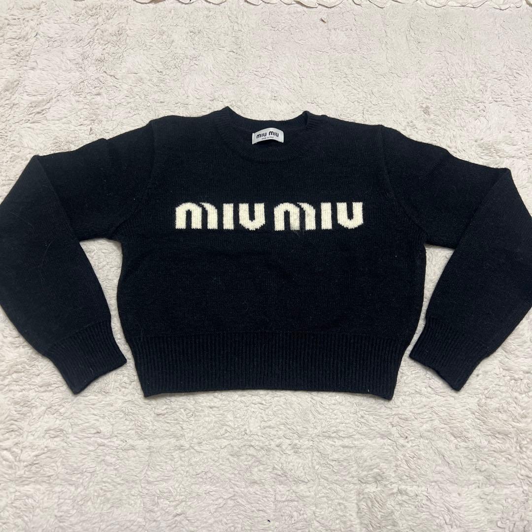 MIU MIU ブラック クロップドニット　インポート