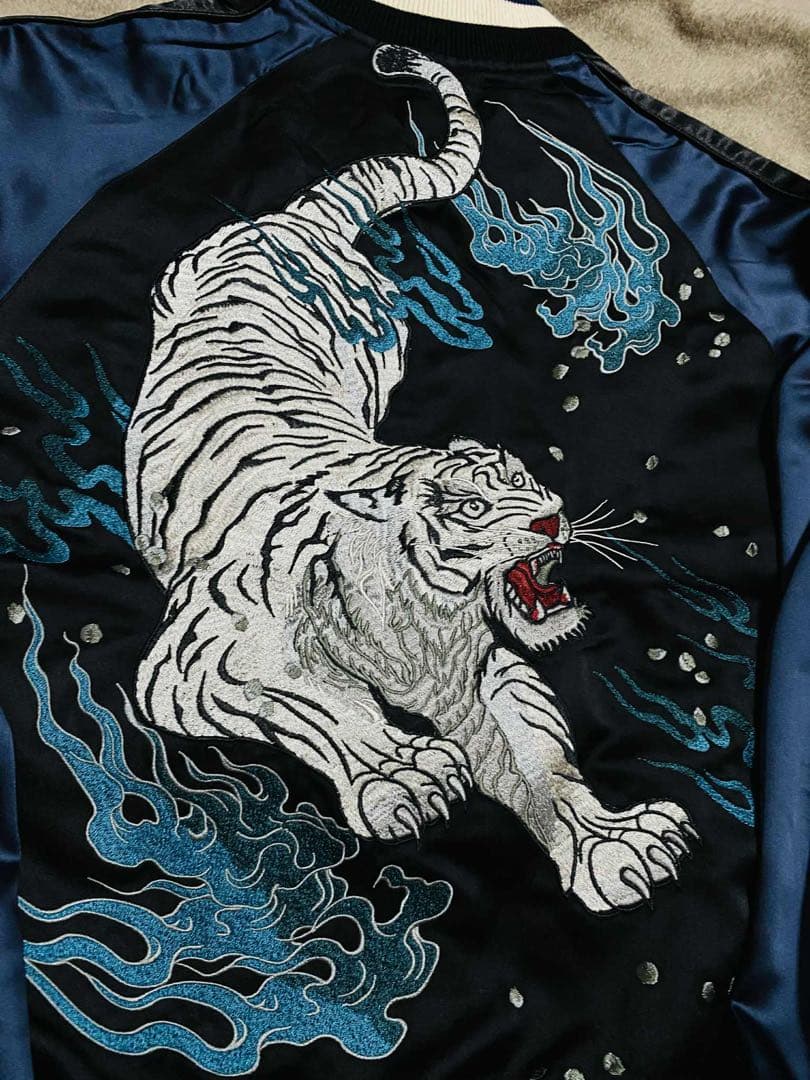 未使用 SKAJAN 虎 限定 スカジャン unisex 美品 navy