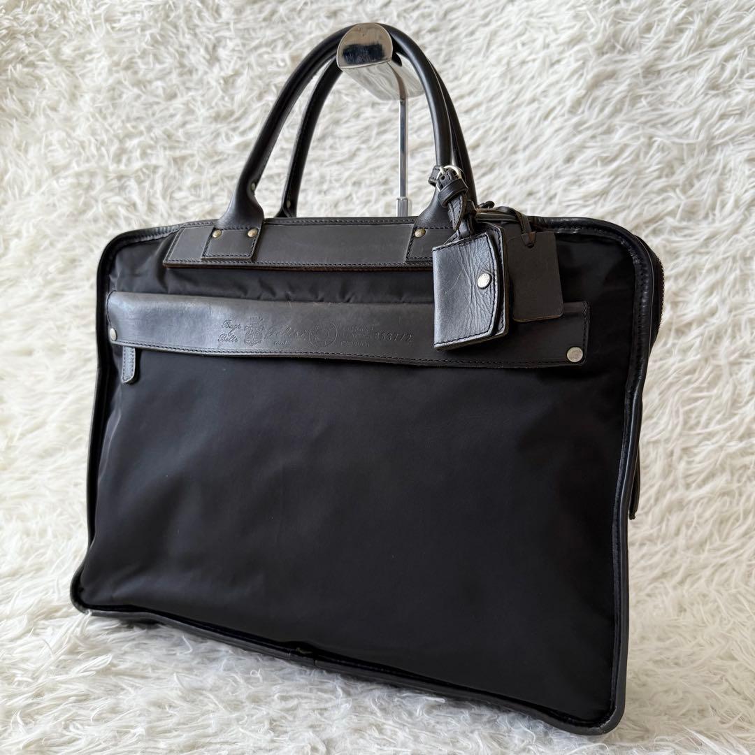 【フェリージ】ビジネスバッグ　ブリーフケース レザー　ナイロン ブラック