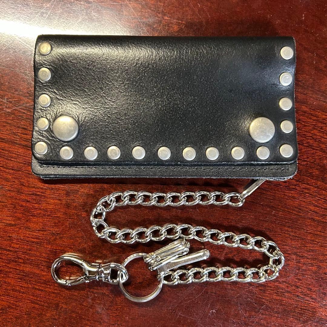 ヴィンテージ　USA　スタッズ　トラッカーウォレット　オモシーチャンネル