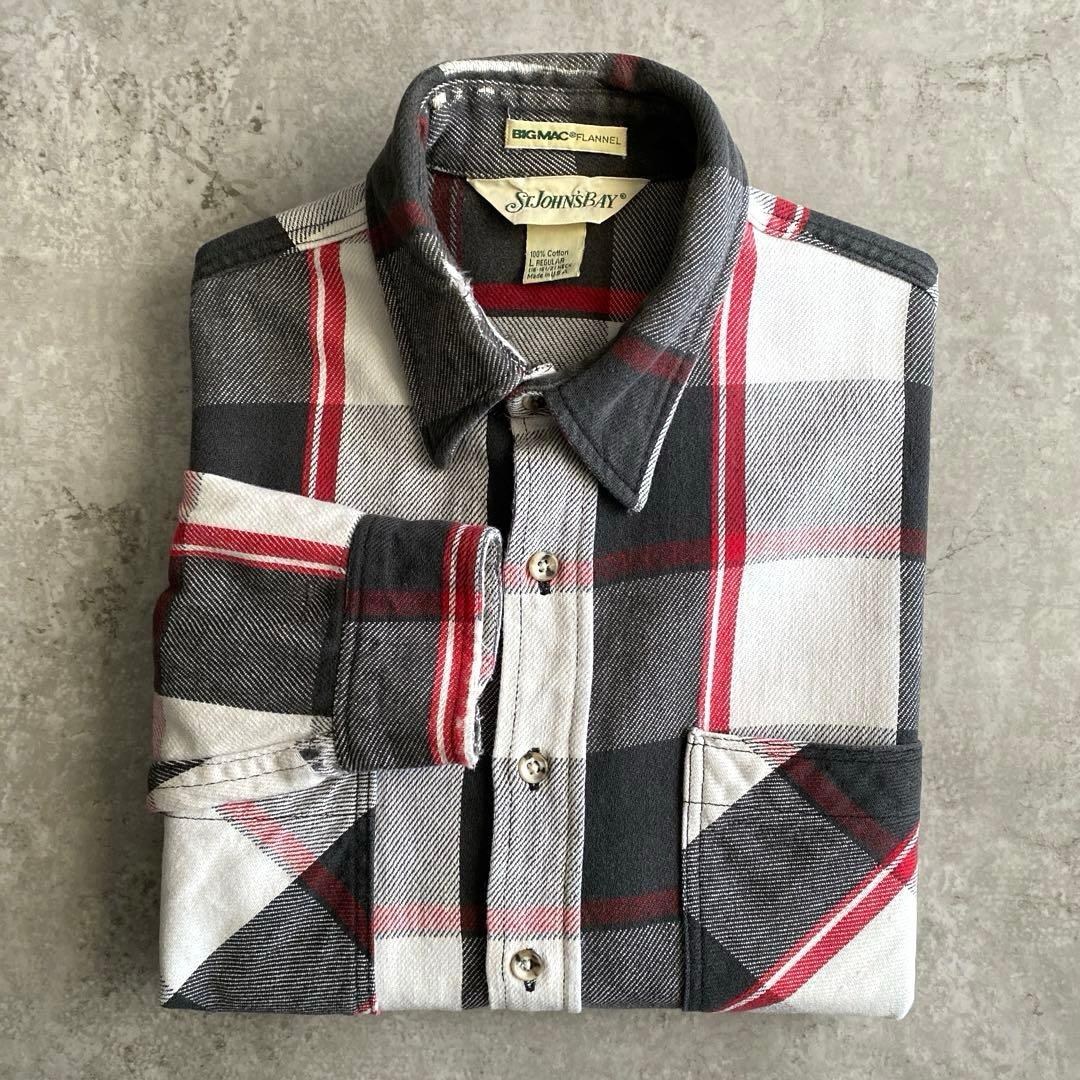 80s ST JOHN'S BAY BIG MAC ネルシャツ USA製 L