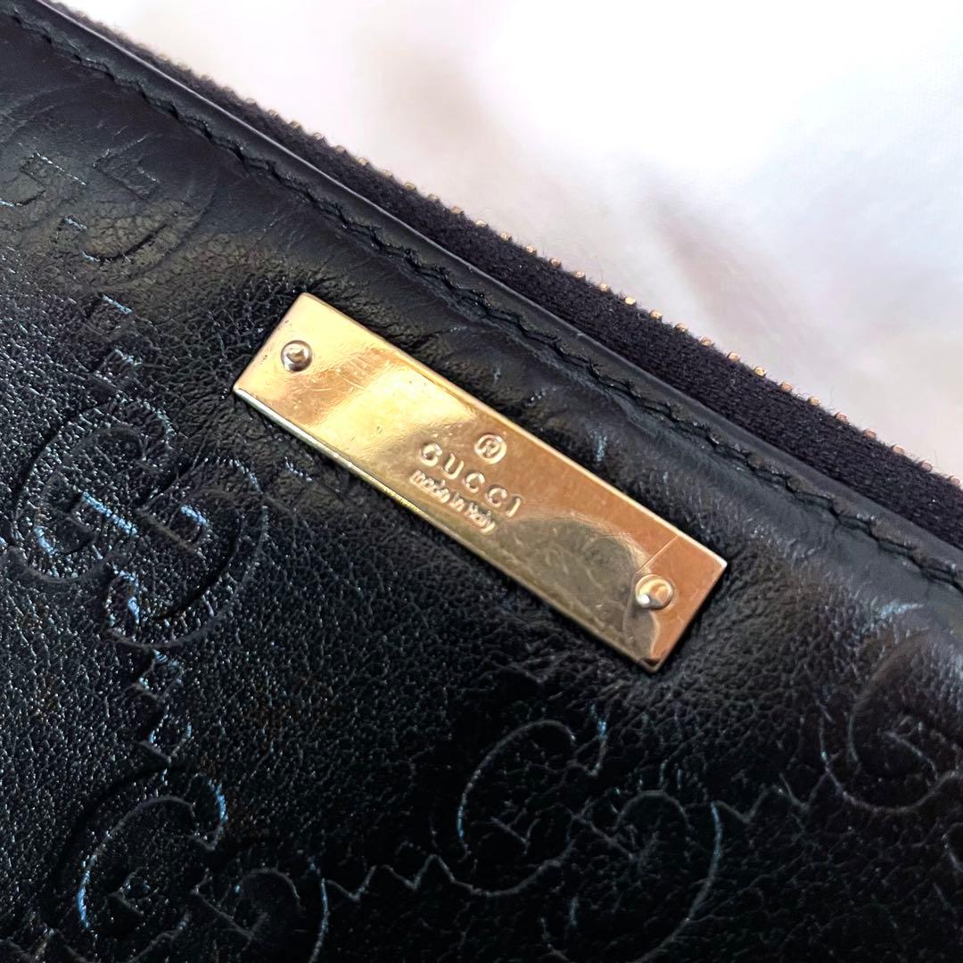 GUCCI グッチ 長財布 シマ シグネチャー GGパターン ブラック - メルカリ