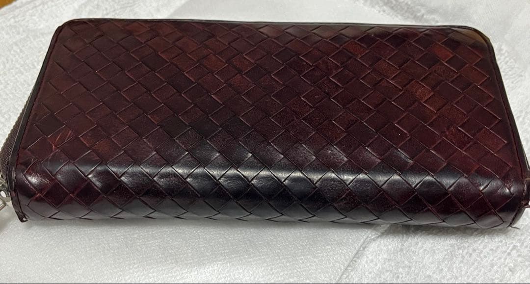 ココマイスター本革 ダークブラウン 編み込み長財布