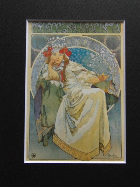 アルフォンス・ミュシャ、「ヒヤシンス姫」のポスター、希少な画集より