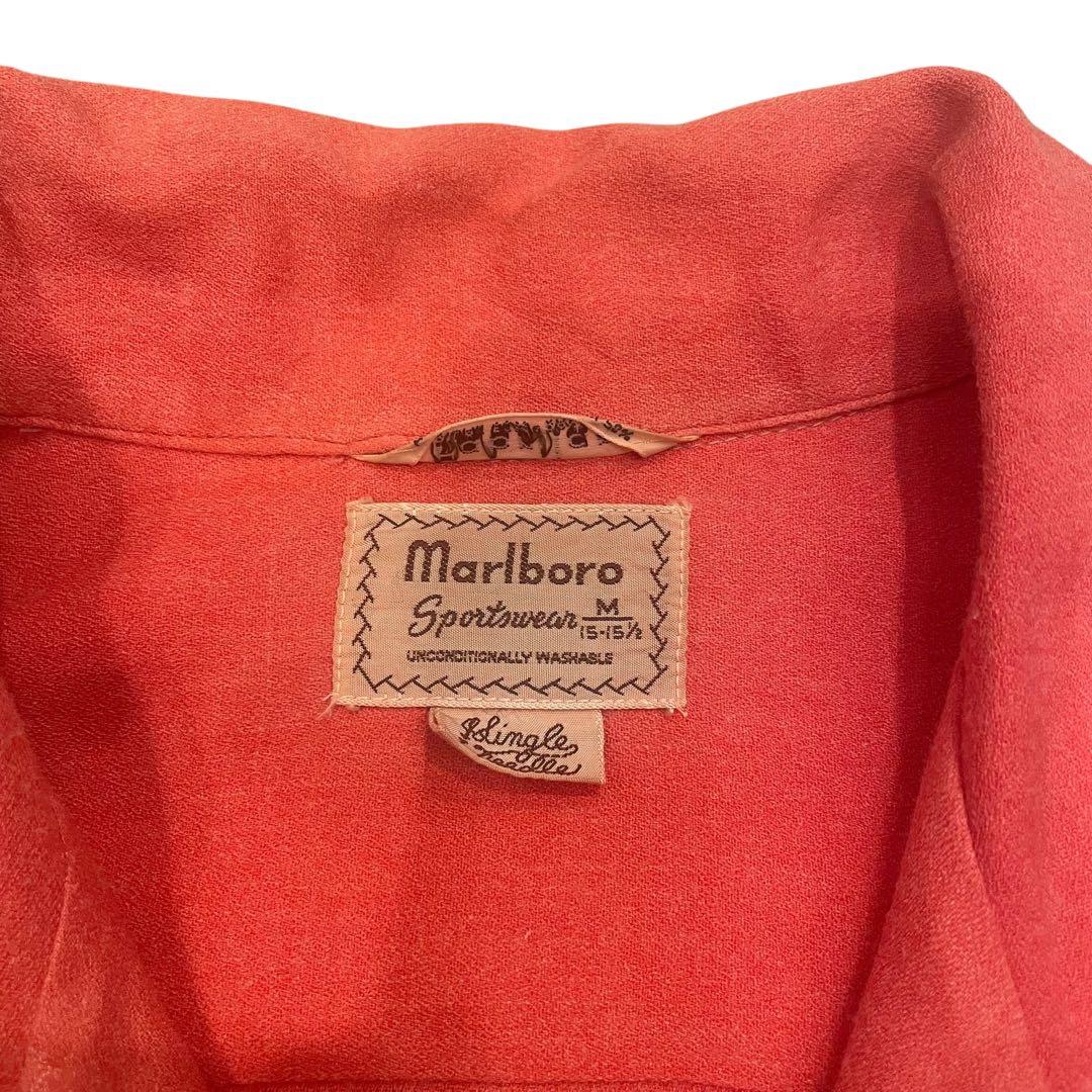 サーモンピンク】50s vintage レーヨンオープンカラーシャツ 激レア