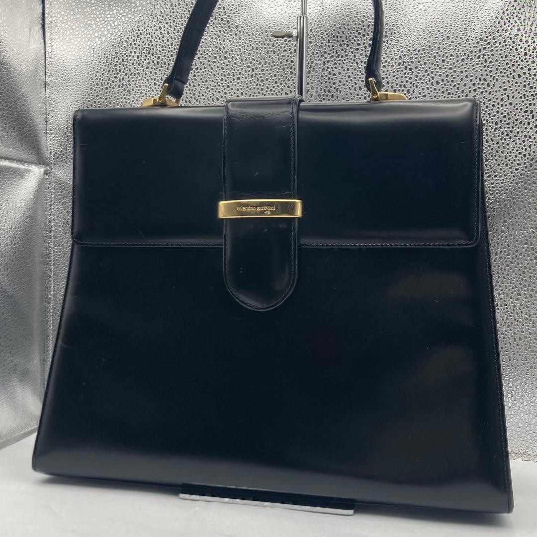 美品✨ ヴァレンティノガラヴァーニ　フォーマル　ハンドバッグ　トップハンドル　黒 VALENTINO GARAVANI ヴァレンティノガラヴァーニ ハンドバッグ