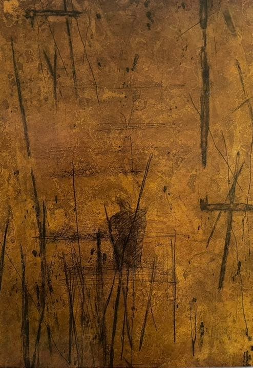 銅版画 : 木下恵介「Tangerine」1989 額装