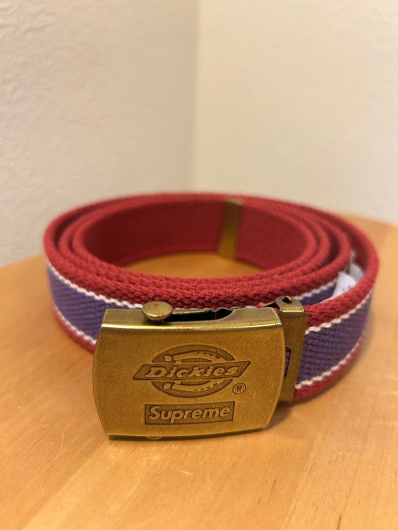 Supreme/Dickies ストライプウェビングベルト マルーン