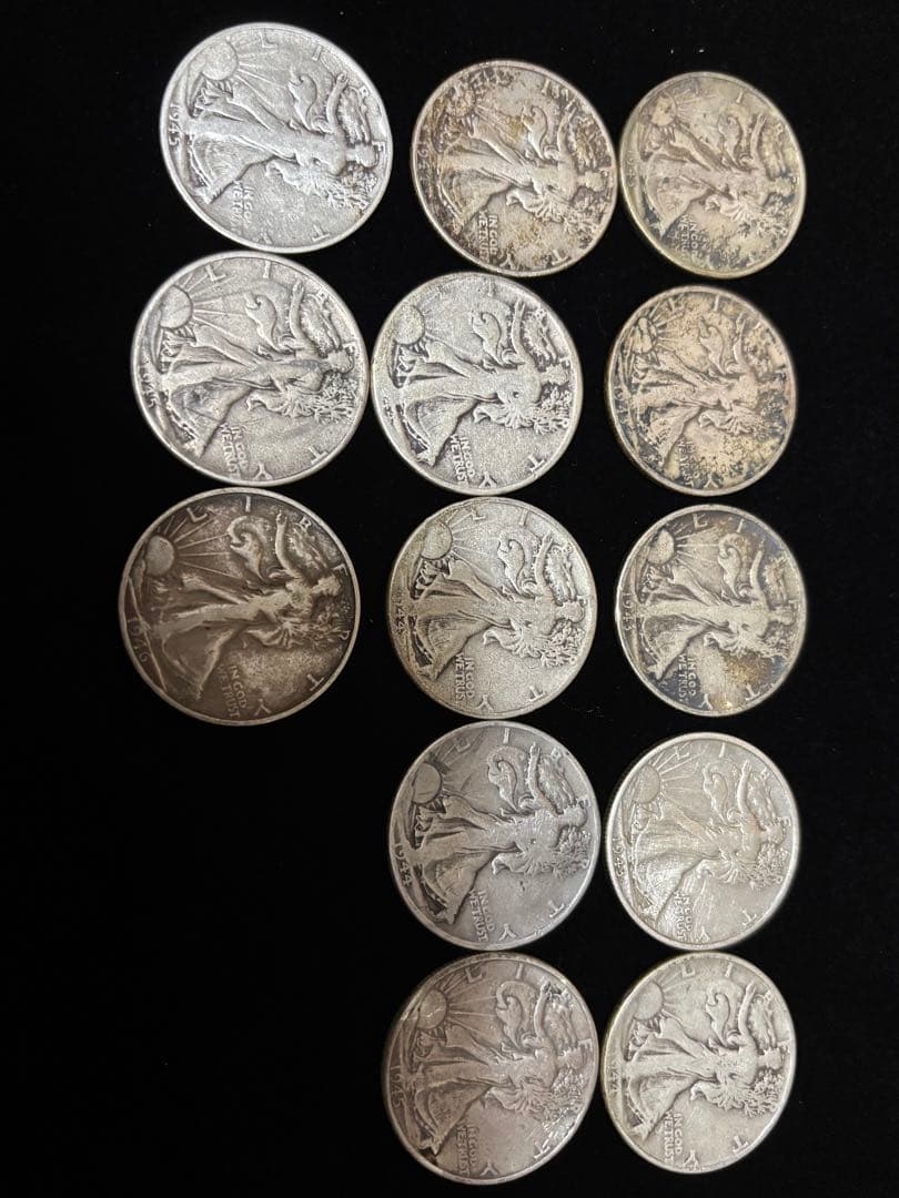 ウォーキングリバティハーフダラー【アメリカ銀貨】13枚セット