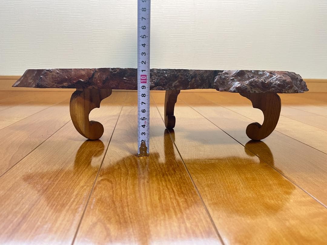 天然一枚板】飾り台 盆栽台 花瓶台 座卓 足付き 大小2