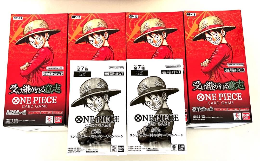 ワンピースカード　受け継がれる意志　4BOX 3周年！トレジャーキャンペーン付き