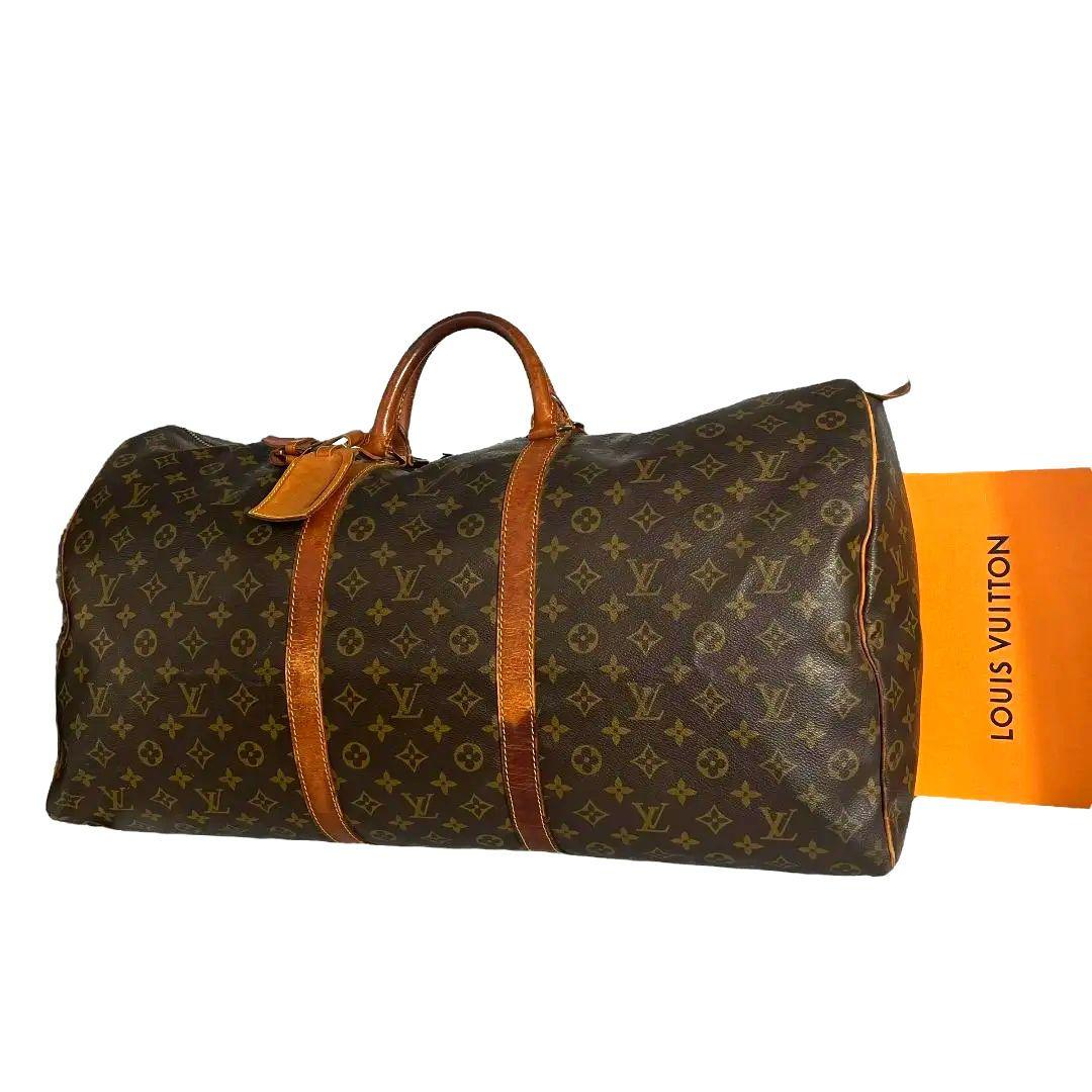 【鑑定済】ルイヴィトン　モノグラム　キーポル60 　ボストンバッグ　ブラウン　茶