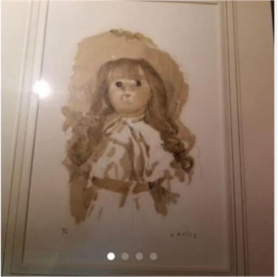 小磯良平リトグラフフランス人形 小磯良平 「フランス人形」 版画 | 美濃和紙・掛軸・絵画の販売、買取