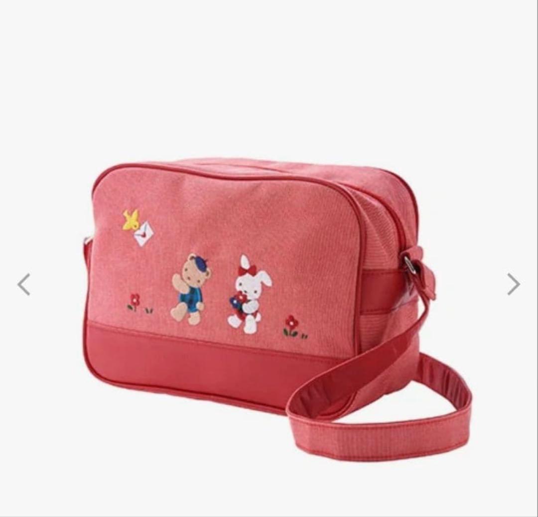 現行 familiar 幼稚園バッグ デニムバッグ ポシェット 赤