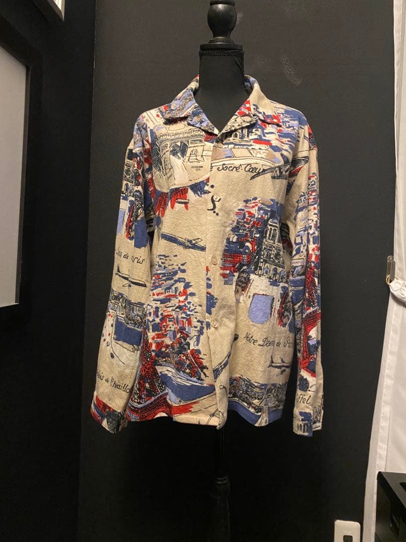 大幅お値下げ‼️BINDU パリ風景プリント 長袖シャツ　ユニセックス