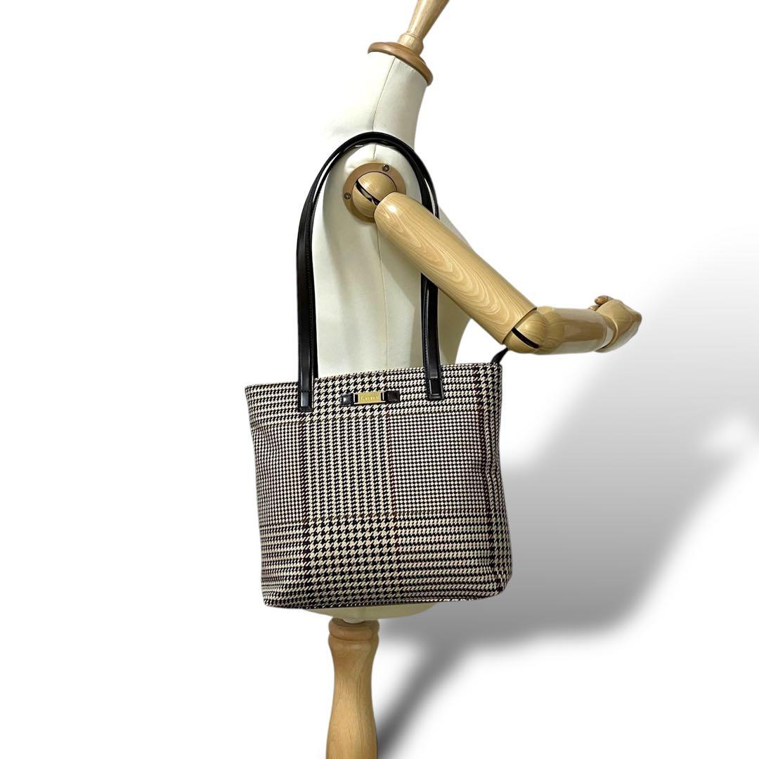 極美品 Lauren Ralph Lauren 千鳥格子柄 トートバッグ 460 - メルカリ