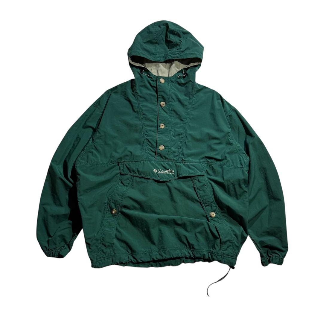 コロンビア アノラックジャケット ナイロン プルオーバー グリーン ビンテージ