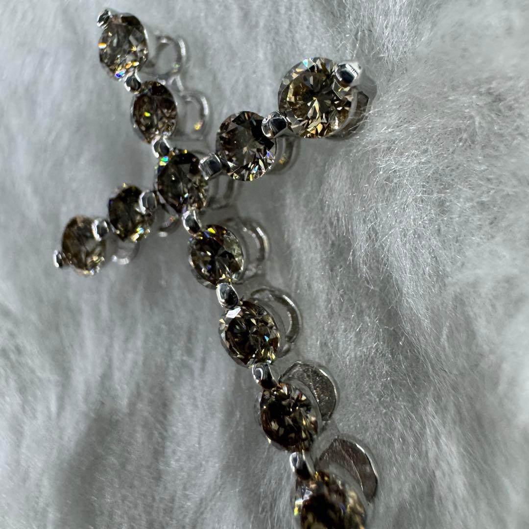 《新品未使用》K18WG ダイヤモンド1ctクロストップ（ダイヤモンド鑑別書付）