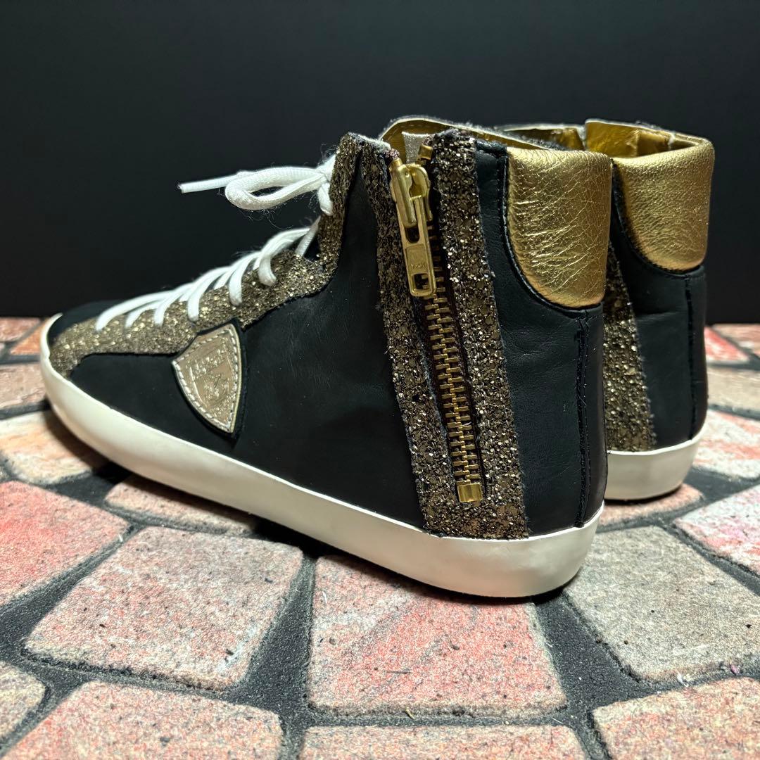 【美品】フィリップモデル　スニーカー　26.5cm グリッター　サイドジップ