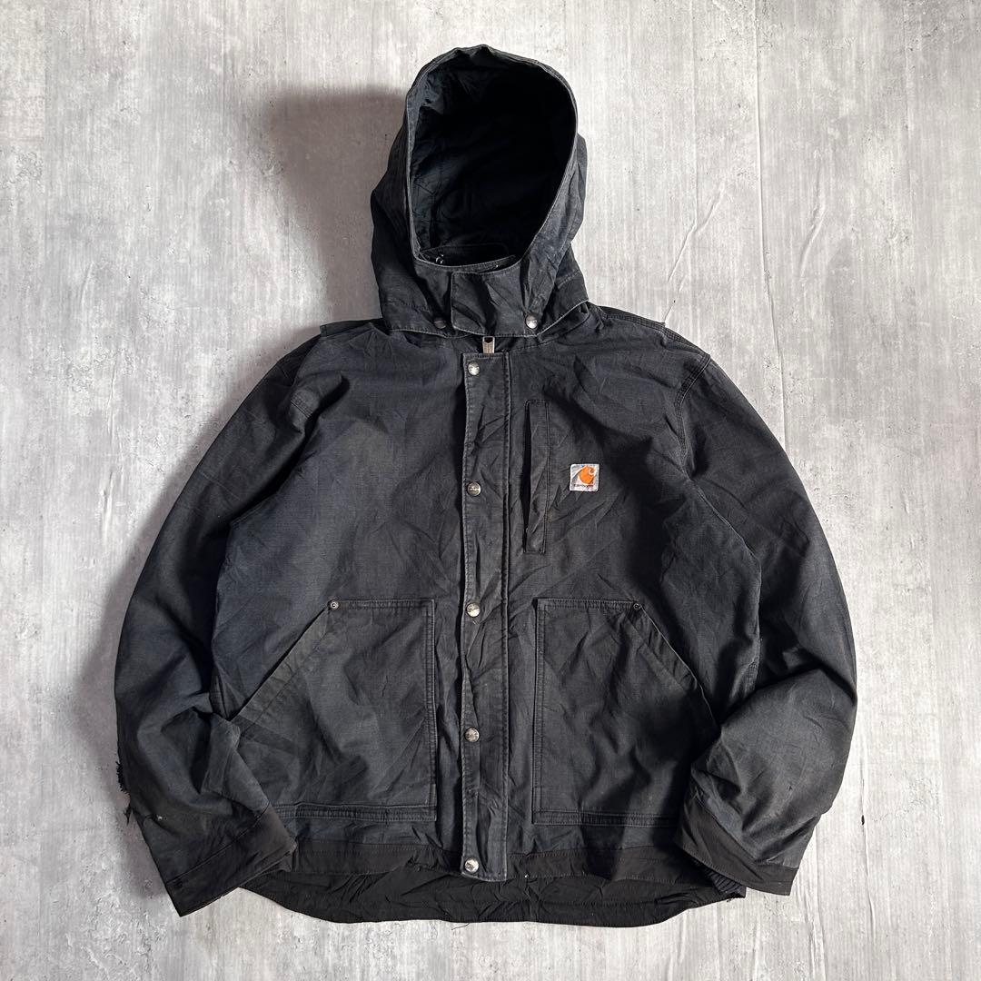 O448 Carhartt フルスイング ダックジャケット L 短丈 黒系
