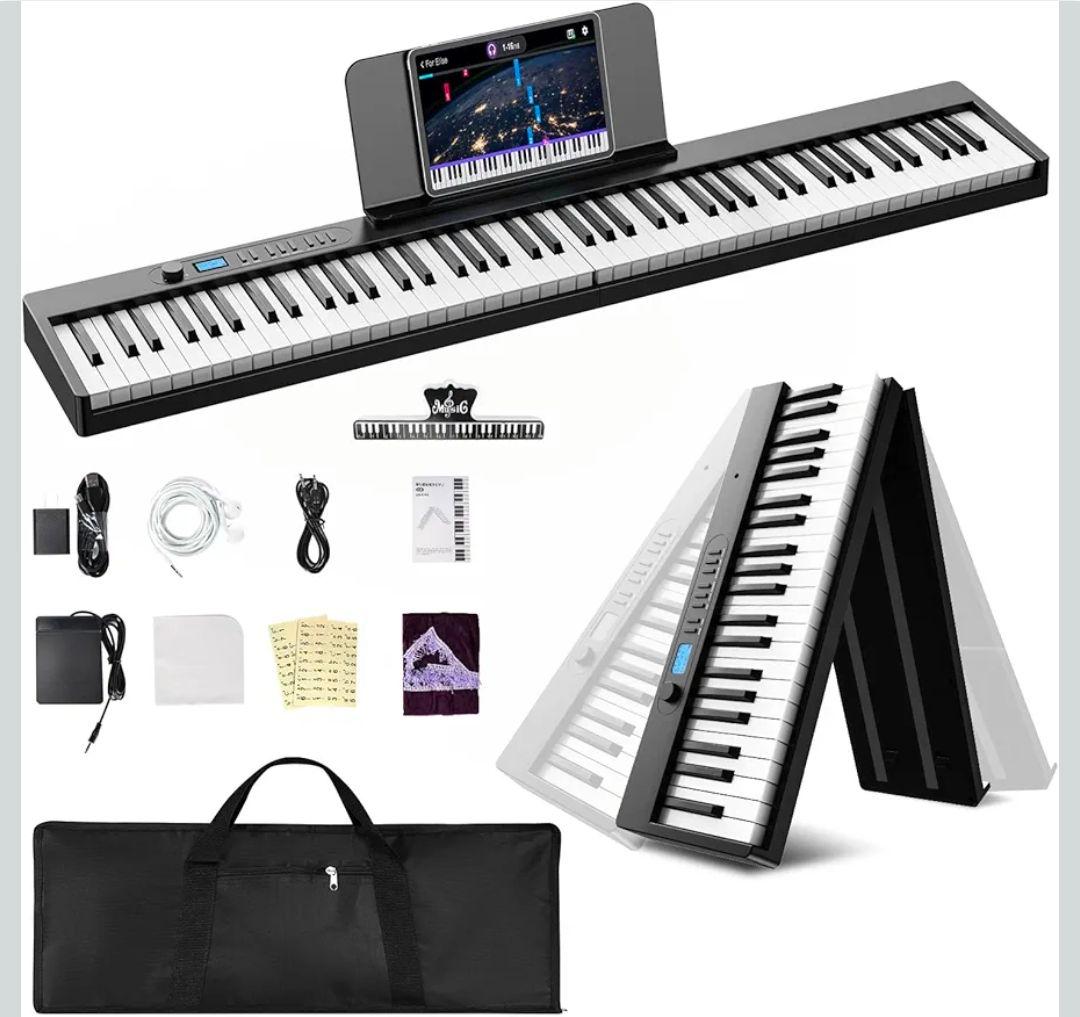 多機能＆高性能な折りたたみ式 電子ピアノ（88鍵） Amazon.co.jp: 折りたたみ式ピアノ鍵盤 88鍵 フルサイズ ポータブル
