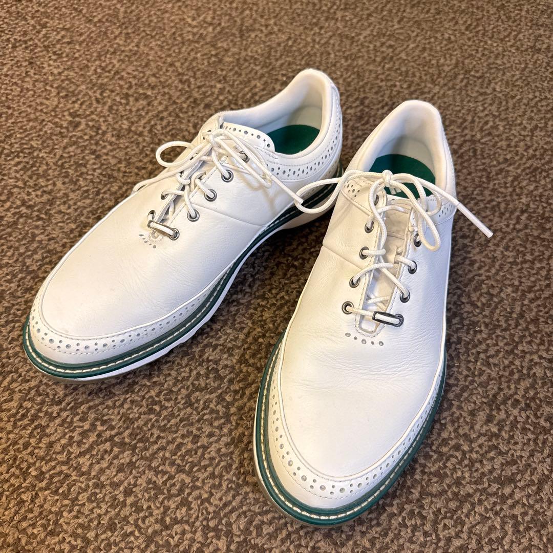 超美品‼️履き心地抜群‼️adidas ホワイトレザーゴルフシューズ