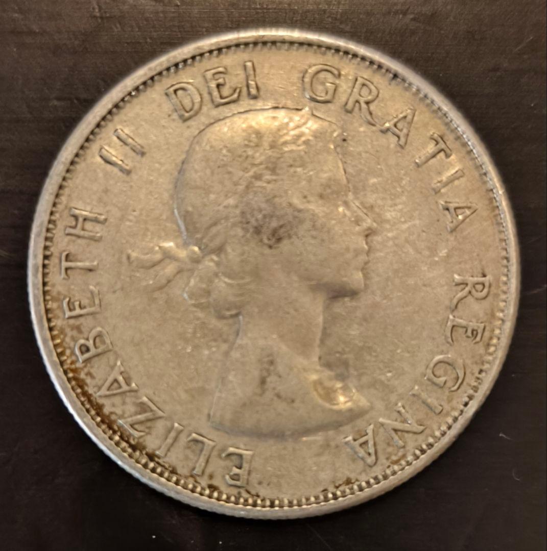カナダ 50セント銀貨 1958年 ELIZABETH CENTS CANADA - メルカリ