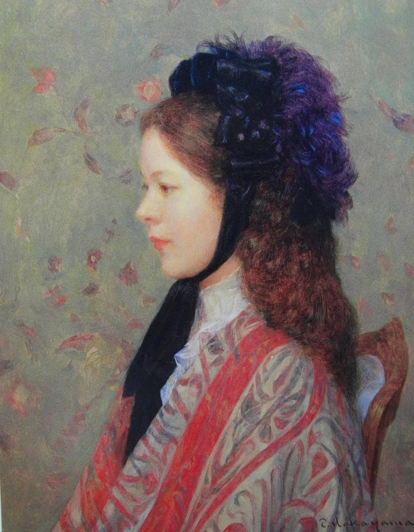 中山 忠彦、「カシミールのショール」、希少画集・額装画