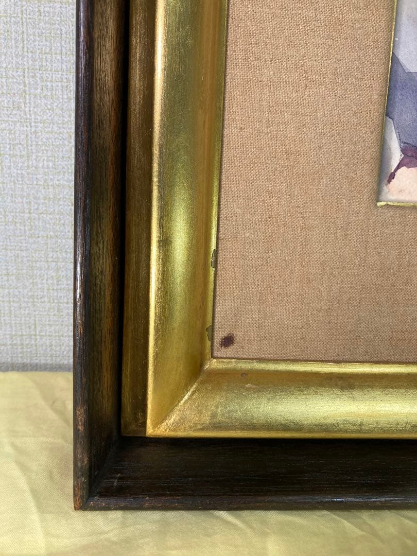 真作保証】板倉賛治「水上風景」1930年 水彩画 直筆サイン 裏書き有り