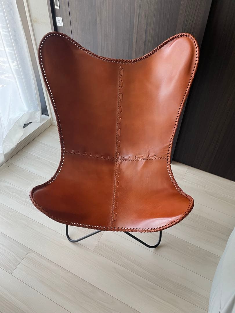 バタフライチェア ブラウン レザー