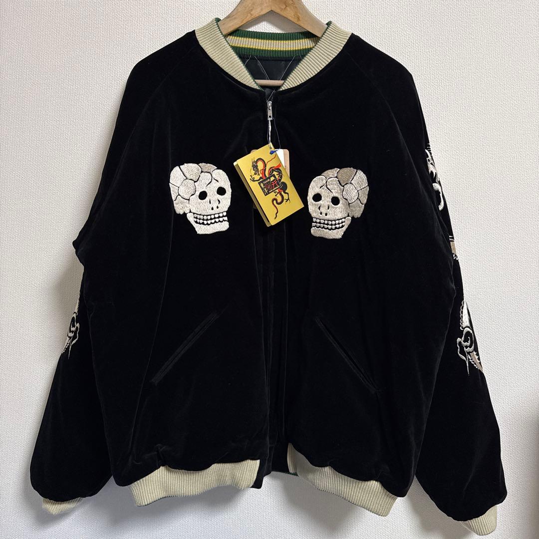 東洋 別珍 スカジャン スカル TOYO リバーシブル