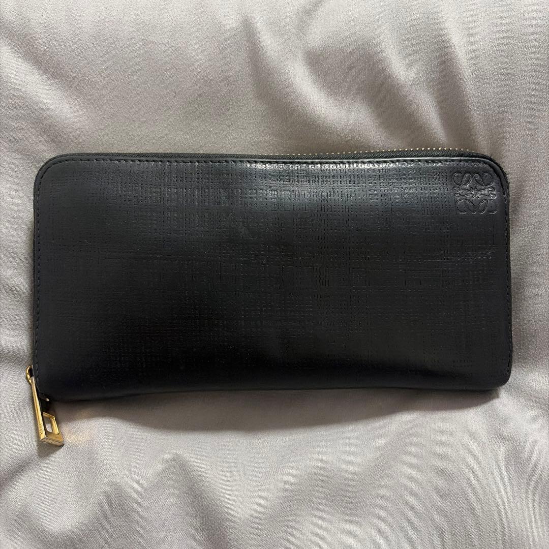 【箱・証明書あり】LOEWE ロエベ ブラック 黒 長財布 ラウンドジップ