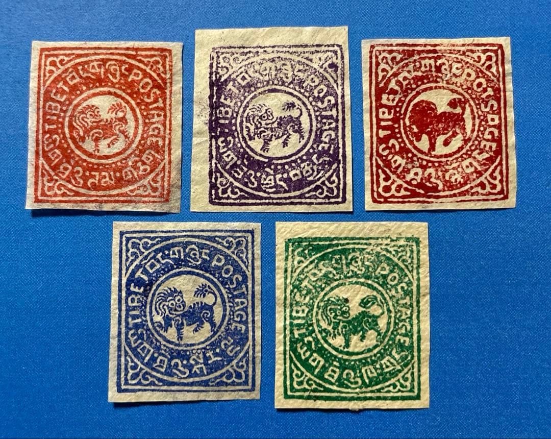 【123】　中国切手　チベット初期の切手（未使用、5枚）、他2商品 123】 中国切手 チベット初期の切手（未使用、5枚）、他2商品 123
