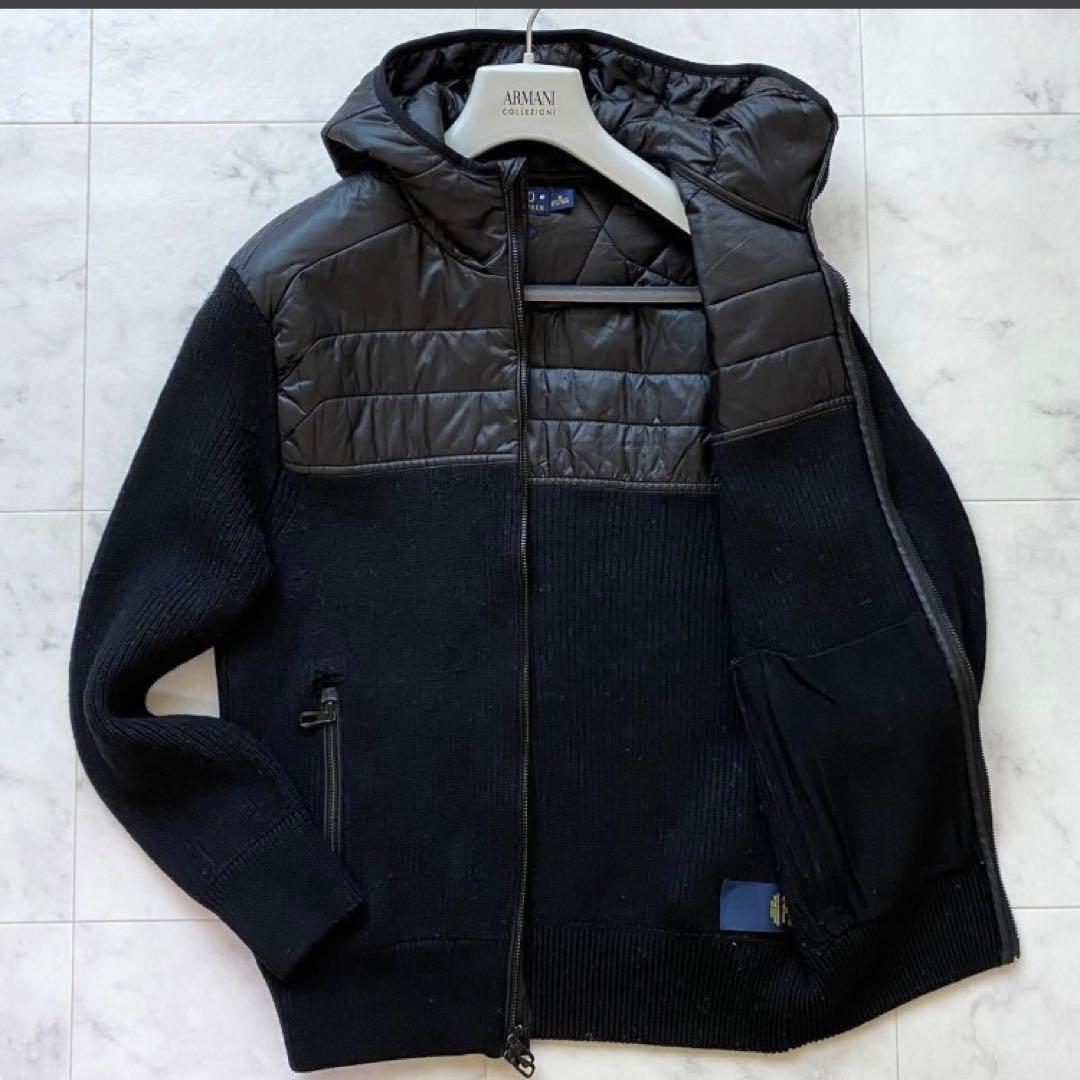 ポロラルフローレン 中綿 ニット切替 ジャケットMサイズ ブラック 黒 メンズ