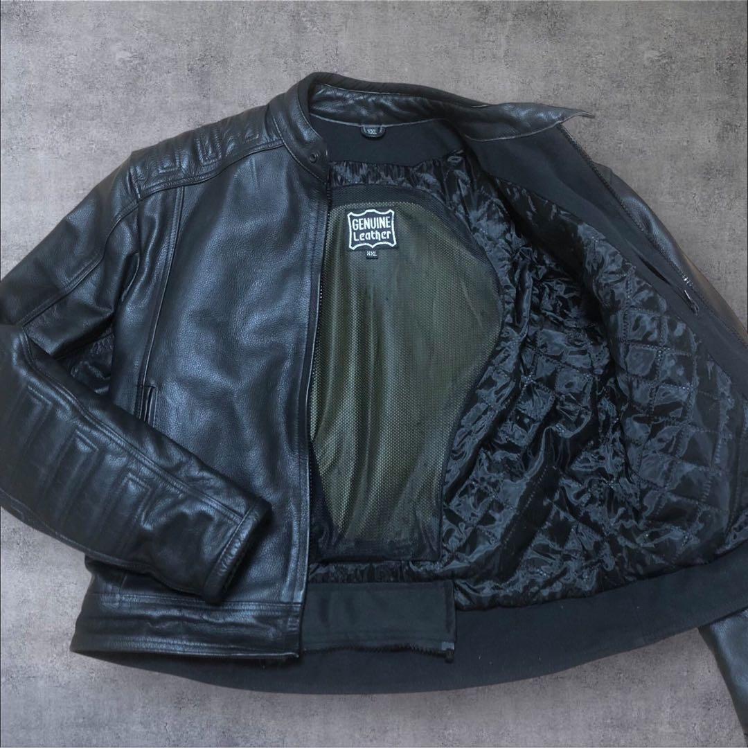 【希少サイズ】GENUINE Leather　本革　ライダースジャケット　XXL 2026年最新】Yahoo!オークション -genuine leather ジャケットの中古品
