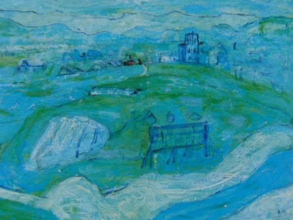 松本竣介、【盛岡風景】、希少な額装用画集より、美品、日本人画家