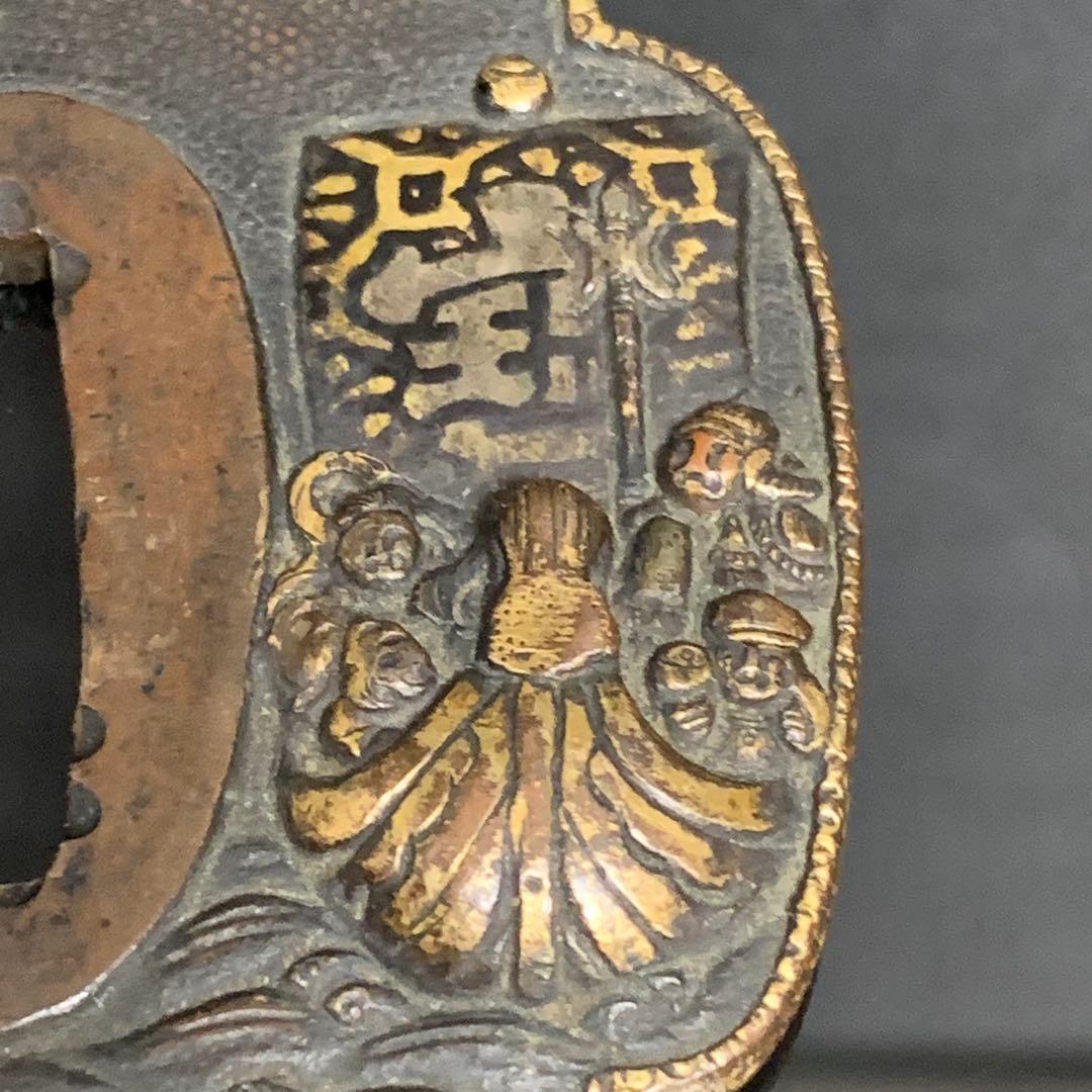 《アンティーク希少レア品！》 ⭐︎ 七福神 宝船 鶴亀 鍔つば 縁起もの♪⭐︎