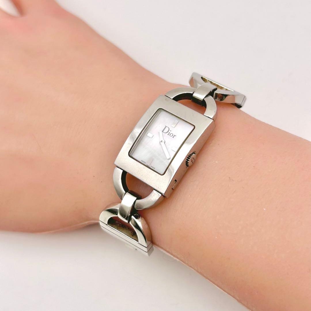稼働】Christian Dior マリス ブレスウォッチ シェル シルバー - メルカリ