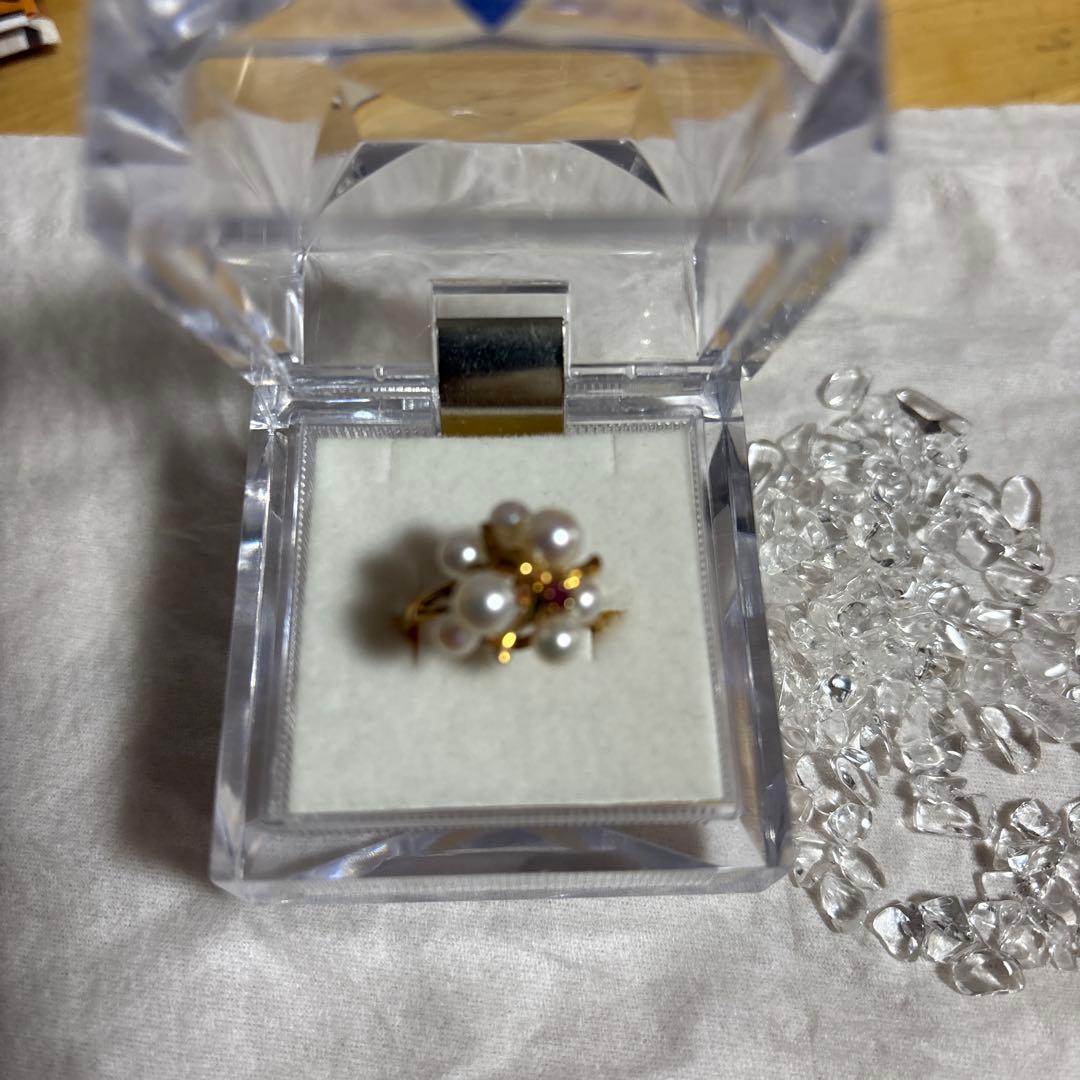 パール フラワールビー付きk18 ルビー ネックレス 18金 K18 レディース ダイヤモンド フラワー 花