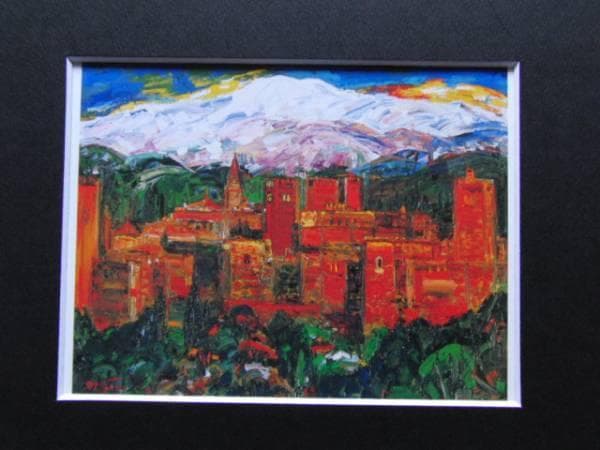 鈴木マサハル、アルハンブラ、希少な画集より、新品高級額・額装付、状態良好