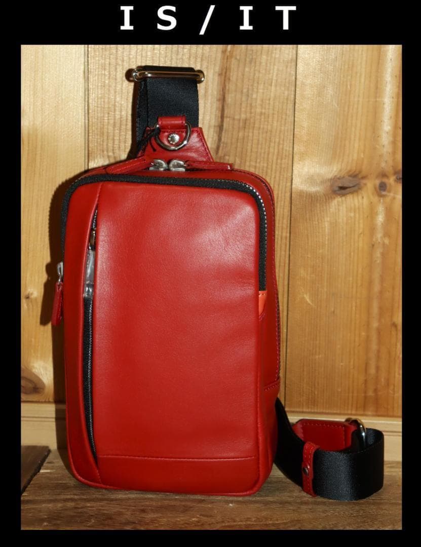 新品 IS/IT 撥水加工 レザーワンショルダーバッグ 定価2万3100円 併
