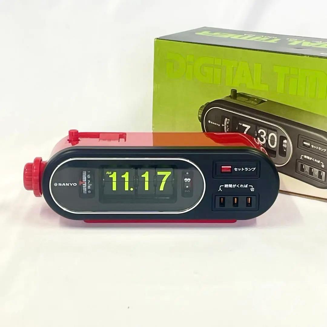 SANYO　サンヨー　デジタルタイマー時計　T101 レッド　パタパタ時計 SANYO デジタルタイマー時計 昭和50年代【E012】 | れとろくろっく