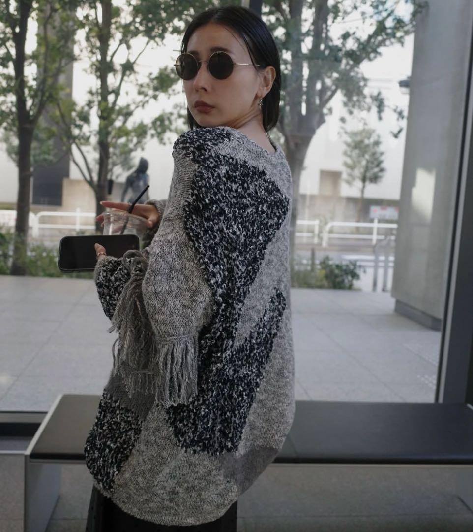 ameri DOCKING PATTERN FRINGE KNIT - メルカリ
