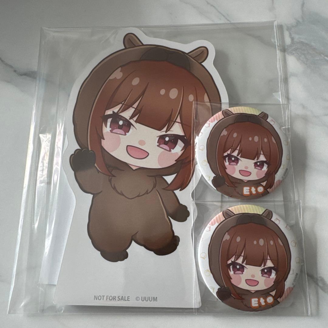 カラフルピーチ えとさん 東武動物公園 ミニキャラ パネル 缶バッジ